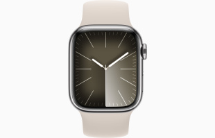 Apple Watch Series 9 // 41мм GPS+Cellular // Корпус из нержавеющей стали серебристого цвета, монобраслет цвета "сияющая звезда"