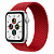 Купить Apple Watch SE // 44мм GPS // Корпус из алюминия серебристого цвета, плетёный монобраслет цвета PRODUCT(RED) (2020)