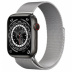 Apple Watch Series 7 // 45мм GPS + Cellular // Корпус из титана цвета «черный космос», миланский сетчатый браслет серебристого цвета