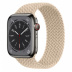 Apple Watch Series 8 // 45мм GPS + Cellular // Корпус из нержавеющей стали графитового цвета, плетёный монобраслет бежевого цвета