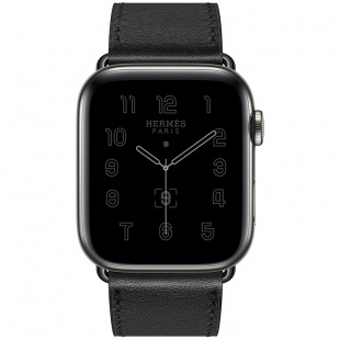 Apple Watch Series 6 Hermès // 40мм GPS + Cellular // Корпус из нержавеющей стали цвета «черный космос», ремешок Simple Tour из кожи Swift цвета Noir