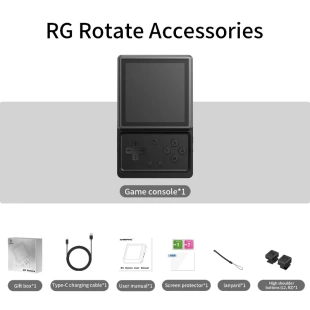 Портативная консоль  с поворотным экраном Anbernic RG Rotate (Polar Black)