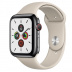 Apple Watch Series 5 // 40мм GPS + Cellular // Корпус из нержавеющей стали цвета «серый космос», спортивный ремешок бежевого цвета