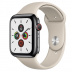 Apple Watch Series 5 // 40мм GPS + Cellular // Корпус из нержавеющей стали цвета «серый космос», спортивный ремешок бежевого цвета Apple Watch Series 5 // 40мм GPS + Cellular // Корпус из нержавеющей стали цвета «серый космос», спортивный ремешок бежевого цвета