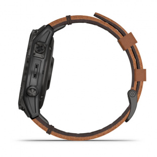 Умные часы Garmin Epix Gen 2 (47mm) Sapphire, черный титановый корпус, коричневый кожаный ремешок