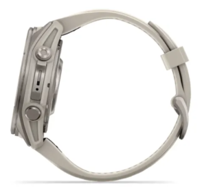 Мультиспортивные часы Garmin Fenix 9 (43mm), титановый корпус, светло-серый силиконовый ремешок  (Fog Gray)