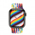 Apple Watch Series 7 // 45мм GPS + Cellular // Корпус из титана цвета «черный космос», плетёный монобраслет радужного цвета