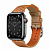 Купить Apple Watch Series 7 Hermès // 41мм GPS + Cellular // Корпус из нержавеющей стали цвета «черный космос», ремешок Hermès Simple Tour Jumping цвета Kraft/Orange