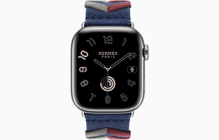 Apple Watch Series 9 Hermès // 41мм GPS+Cellular // Корпус из нержавеющей стали серебристого цвета, ремешок Bridon Single Tour цвета Navy