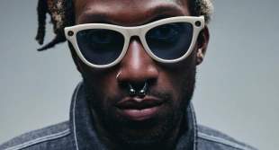 Умные очки Ray-Ban  Skyler (2-gen) (Глянцевая оправа цвета "серый мел", прозрачно-сапфировые фотохромные линзы)