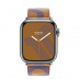 Apple Watch Series 7 Hermès // 45мм GPS + Cellular // Корпус из нержавеющей стали серебристого цвета, ремешок Single Tour Circuit H цвета Biscuit/Bleu Électrique