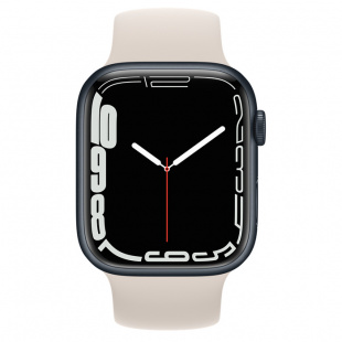 Apple Watch Series 7 // 45мм GPS // Корпус из алюминия цвета «тёмная ночь», монобраслет цвета «сияющая звезда»