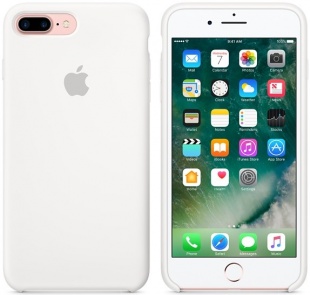 Силиконовый чехол для iPhone 7+ (Plus)/8+ (Plus), белый цвет, оригинальный Apple
