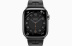 Apple Watch Series 9 Hermès // 41мм GPS+Cellular // Корпус из нержавеющей стали цвета "черный космос", ремешок Kilim Single Tour цвета Noir с раскладывающейся застёжкой (Deployment Buckle)