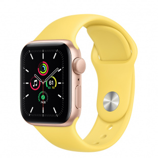 Apple Watch SE // 40мм GPS // Корпус из алюминия золотого цвета, спортивный ремешок имбирного цвета (2020)