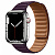 Купить Apple Watch Series 7 // 45мм GPS + Cellular // Корпус из нержавеющей стали серебристого цвета, кожаный браслет цвета «тёмная вишня», размер ремешка M/L