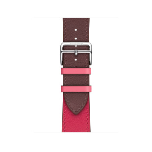 38/40 мм Ремешок Hermès Simple Tour из кожи Swift цвета Bordeaux/Rose Extrême/Rose Azalée для Apple Watch Hermès