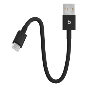 Короткий плетеный кабель Beats USB-A — USB-C (20 см) — Bolt Black
