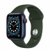 Apple Watch Series 6 // 40мм GPS + Cellular // Корпус из алюминия синего цвета, спортивный ремешок цвета «Кипрский зелёный»