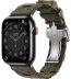 Apple Watch Series 9 Hermès // 45мм GPS+Cellular // Корпус из нержавеющей стали цвета "черный космос", ремешок Kilim Single Tour цвета Kaki с раскладывающейся застёжкой (Deployment Buckle)