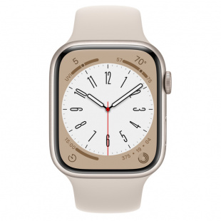 Apple Watch Series 8 // 45мм GPS // Корпус из алюминия цвета "сияющая звезда", спортивный ремешок цвета "сияющая звезда"