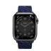 Apple Watch Series 7 Hermès // 45мм GPS + Cellular // Корпус из нержавеющей стали цвета «черный космос», ремешок Hermès Simple Tour Jumping цвета Noir/Bleu Saphir