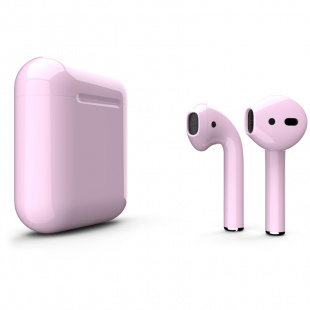 AirPods - беспроводные наушники с Qi - зарядным кейсом Apple (Светло-розовый, глянец)