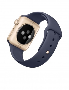 Apple Watch Sport 42 мм, золотистый алюминий, тёмно-синий спортивный ремешок