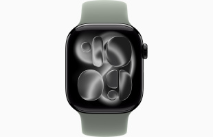 Apple Watch Series 11 // 46мм GPS+Cellular // Черный глянцевый корпус из алюминия, монобраслет серо-зеленого цвета