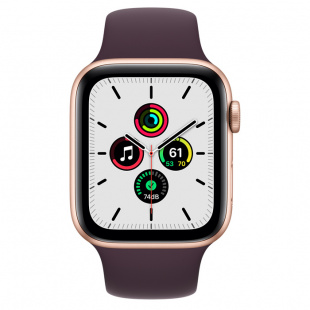 Apple Watch SE // 40мм GPS // Корпус из алюминия золотого цвета, спортивный ремешок цвета «Тёмная вишня» (2020)