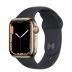 Apple Watch Series 7 // 41мм GPS + Cellular // Корпус из нержавеющей стали золотого цвета, спортивный ремешок цвета «тёмная ночь»