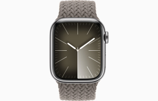 Apple Watch Series 9 // 41мм GPS+Cellular // Корпус из нержавеющей стали серебристого цвета, плетёный монобраслет цвета "глина"