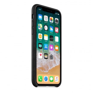 Кожаный чехол для iPhone X / Xs, чёрный цвет, оригинальный Apple