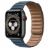 Apple Watch Series 6 // 44мм GPS + Cellular // Корпус из титана цвета «черный космос», кожаный браслет цвета «Балтийский синий», размер ремешка S/M