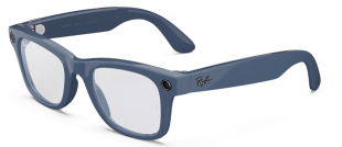 Умные очки Ray-Ban  Wayfarer (2-gen) (Синяя глянцевая оправа, прозрачно-синие фотохромные линзы)