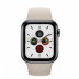 Apple Watch Series 5 // 40мм GPS + Cellular // Корпус из нержавеющей стали цвета «серый космос», спортивный ремешок бежевого цвета Apple Watch Series 5 // 40мм GPS + Cellular // Корпус из нержавеющей стали цвета «серый космос», спортивный ремешок бежевого цвета