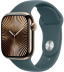 Apple Watch Series 10 // 46мм GPS+Cellular // Корпус из титана золотого цвета, спортивный ремешок цвета "Зеленое озеро"