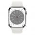 Apple Watch Series 8 // 41мм GPS + Cellular // Корпус из нержавеющей стали серебристого цвета, спортивный ремешок белого цвета