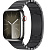 Купить Apple Watch Series 9 // 41мм GPS+Cellular // Корпус из нержавеющей стали серебристого цвета, блочный браслет из нержавеющей стали цвета "черный космос"