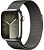 Купить Apple Watch Series 9 // 45мм GPS+Cellular // Корпус из нержавеющей стали серебристого цвета, миланский сетчатый браслет графитового цвета