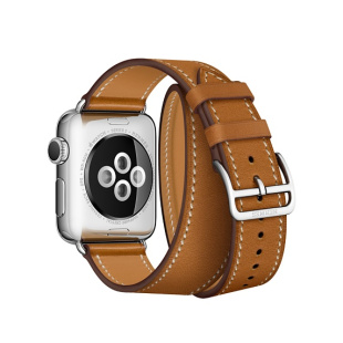 38/40 мм ремешок Double Tour из кожи Barenia цвета Fauve, размер Regular (стандартный) для Apple Watch Hermès