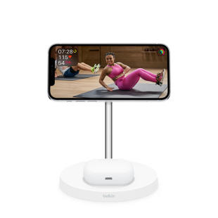 Док-станция Belkin Boost CHARGE PRO для беспроводной зарядки iPhone и AirPods (White/Белый)