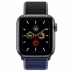 Apple Watch Series 5 // 44мм GPS + Cellular // Корпус из титана цвета «серый космос», спортивный браслет тёмно-синего цвета