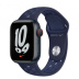 Apple Watch Series 7 // 41мм GPS + Cellular // Корпус из алюминия цвета «тёмная ночь», спортивный ремешок Nike цвета «ночной ультрамарин/мистический ультрамарин»