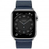 Apple Watch Series 6 Hermès // 40мм GPS + Cellular // Корпус из нержавеющей стали серебристого цвета, ремешок Simple Tour из кожи Swift цвета Navy