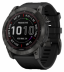 Мультиспортивные часы Garmin Fenix 7X (51mm) Sapphire Solar, титановый угольно-серый DLC корпус, угольно-серый силиконовый ремешок