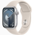 Apple Watch Series 9 // 41мм GPS // Корпус из алюминия серебристого цвета, спортивный ремешок цвета "сияющая звезда"