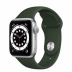 Apple Watch Series 6 // 40мм GPS // Корпус из алюминия серебристого цвета, спортивный ремешок цвета «Кипрский зелёный»