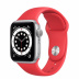 Apple Watch Series 6 // 40мм GPS // Корпус из алюминия серебристого цвета, спортивный ремешок цвета (PRODUCT)RED