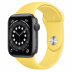 Apple Watch Series 6 // 44мм GPS // Корпус из алюминия цвета «серый космос», спортивный ремешок имбирного цвета